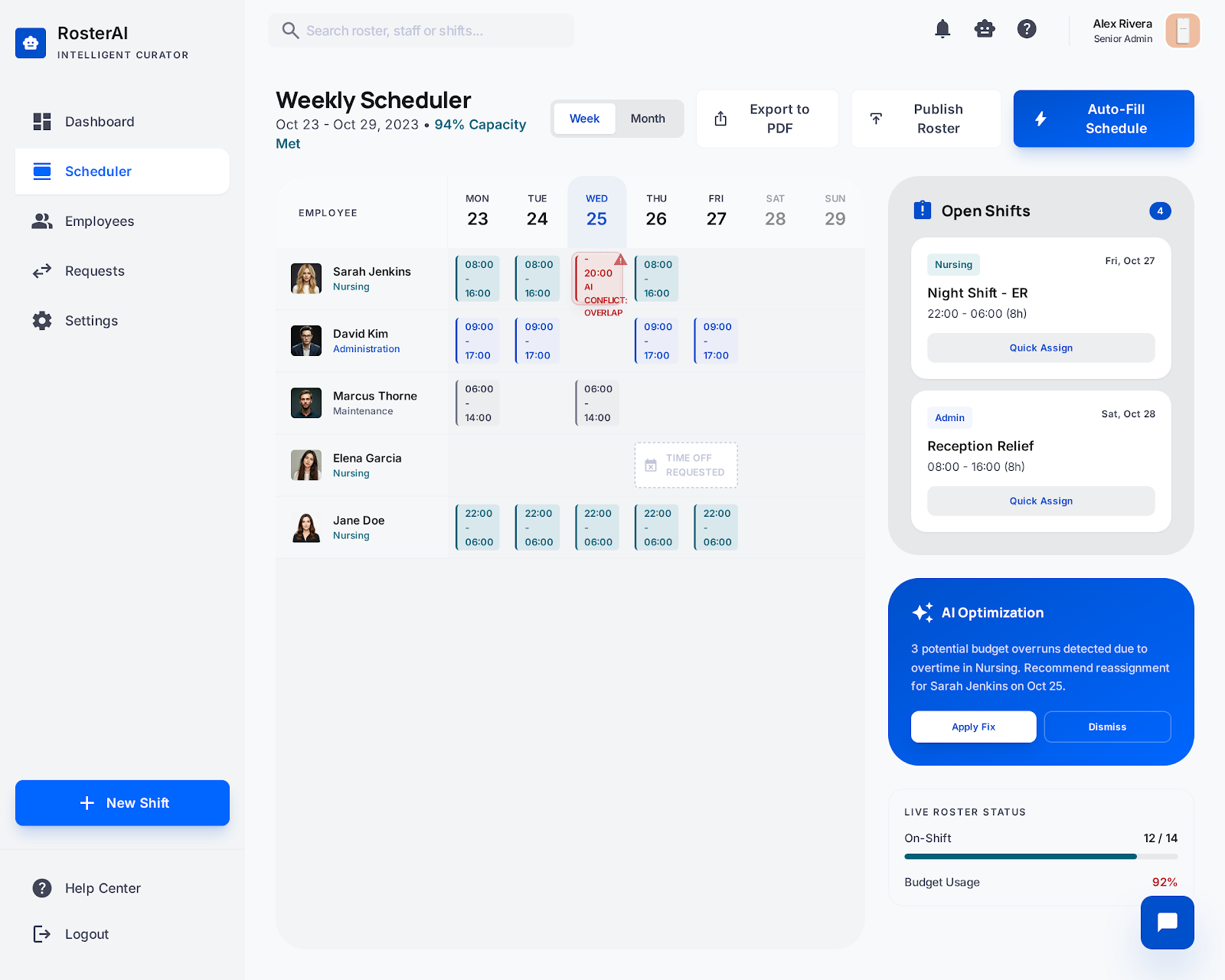 RosterAI Smart Scheduler